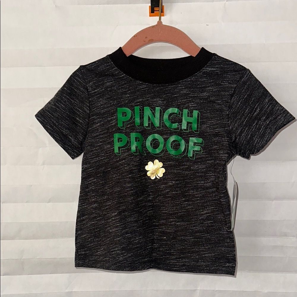Way To Celebrate It Baby Shirt "Pinch Proof" Black St. Patrick's Day Tee 12 M